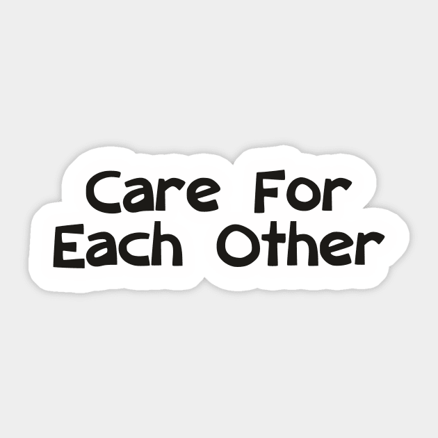 Care For Each Other 00001 Sticker by Herbie, Angel and Raccoon